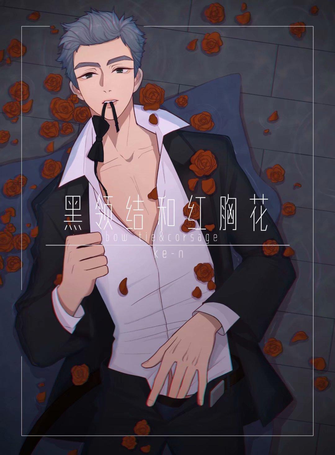 黑领结和红胸花封面