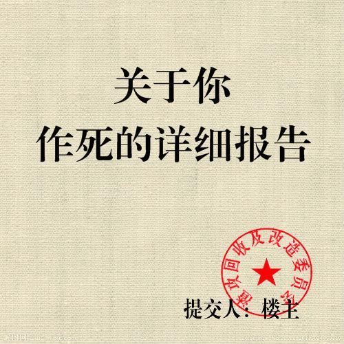 关于你作死详细报告封面