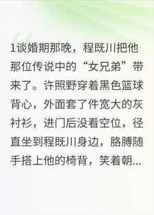 她说自己是我未婚夫的兄弟，我给她介绍了个男姐妹封面
